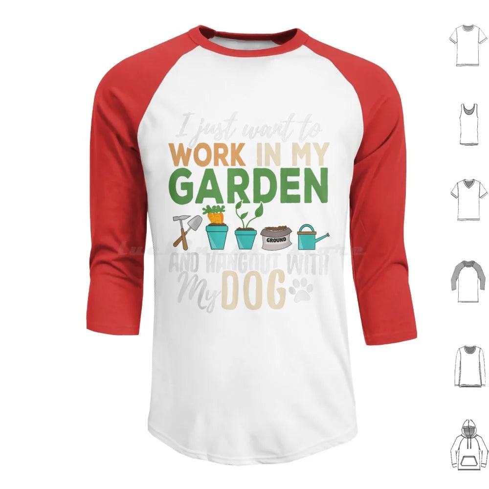 Gardening Dog Lover Gardener Garden Pet Gift Plants Hoodie Cotton Long Sleeve Ice Hockey Hockey Penalty Box Funny Humor