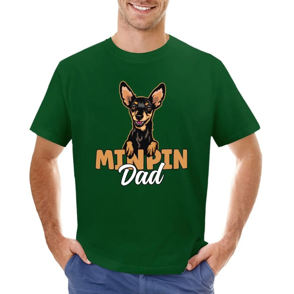 Min Pin Dad Miniature Pinscher Dog Dad Min Pin Father T-Shirt boys animal print shirt tops mens funny t shirts