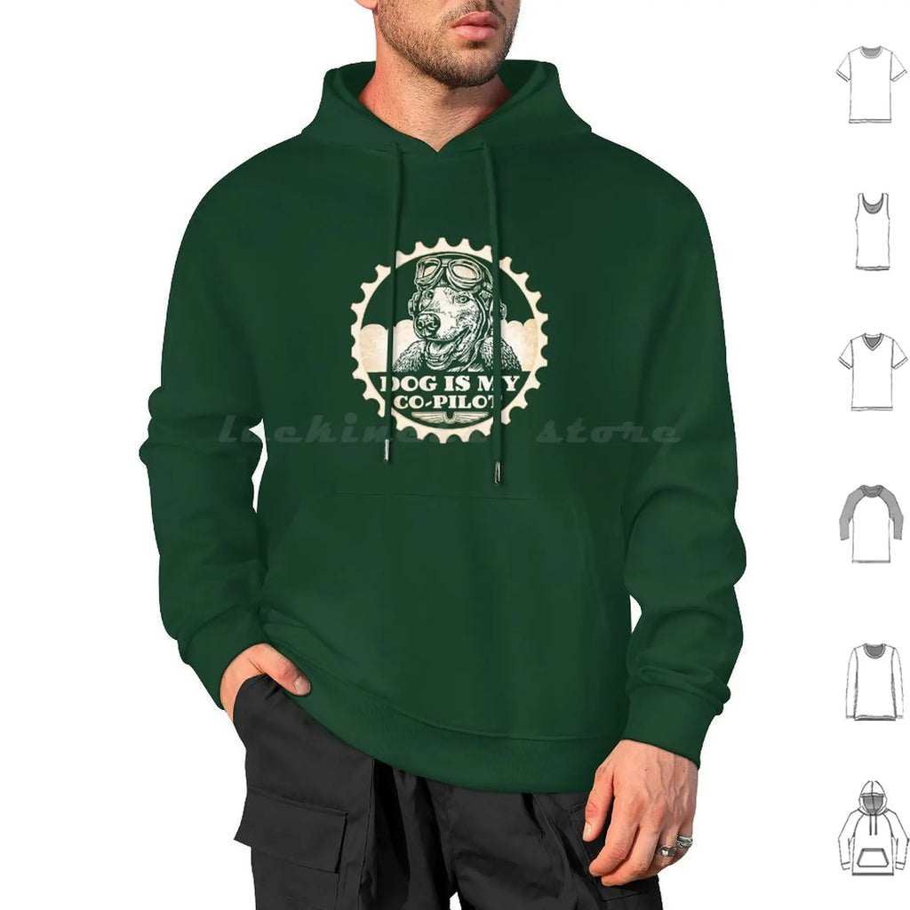Dog Is My Co-Pilot Hoodies Long Sleeve Dog Airplane Animal Dog Lover Dogs Humor I Love Dog I Love Dogs Love Dogs Pet Pet