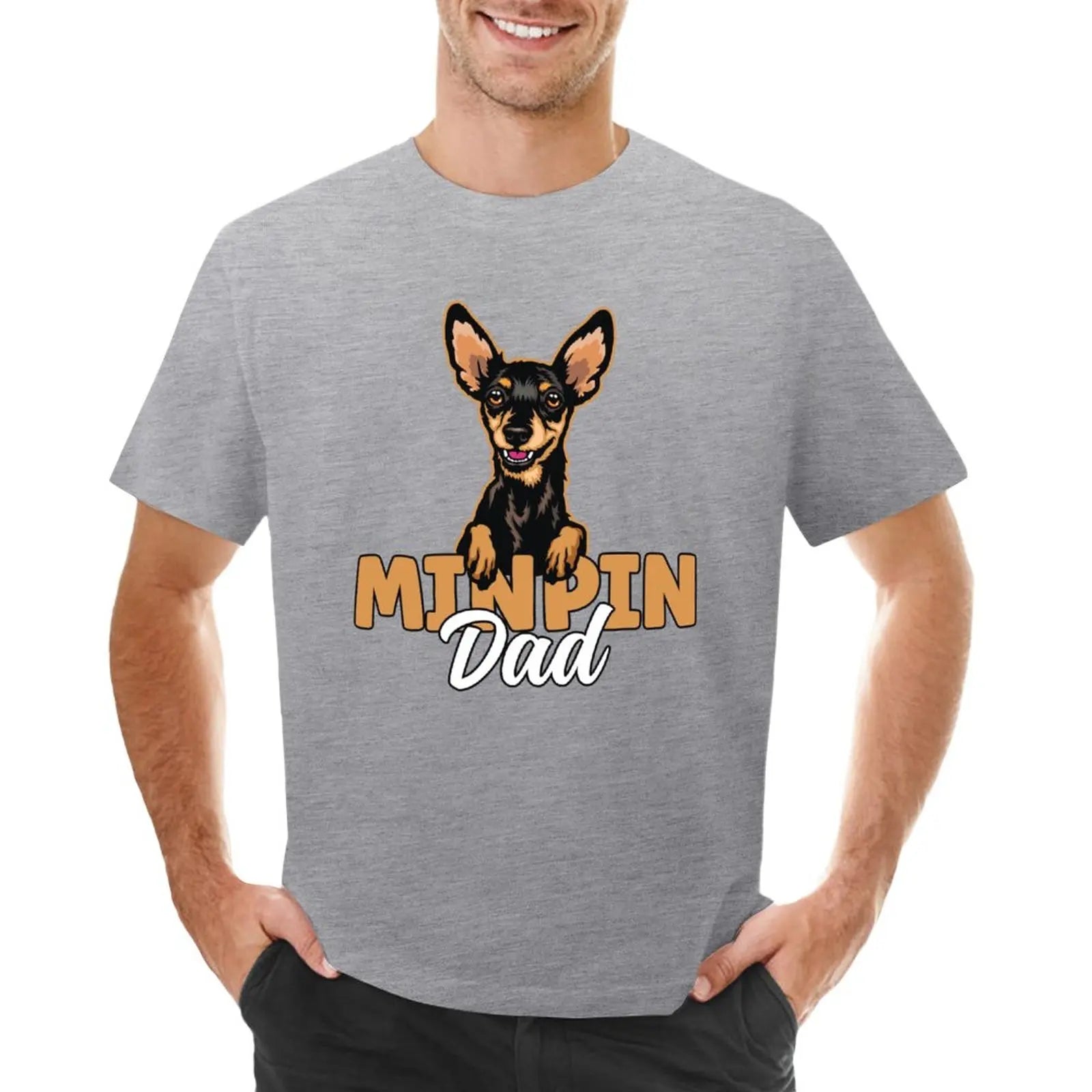Min Pin Dad Miniature Pinscher Dog Dad Min Pin Father T-Shirt boys animal print shirt tops mens funny t shirts