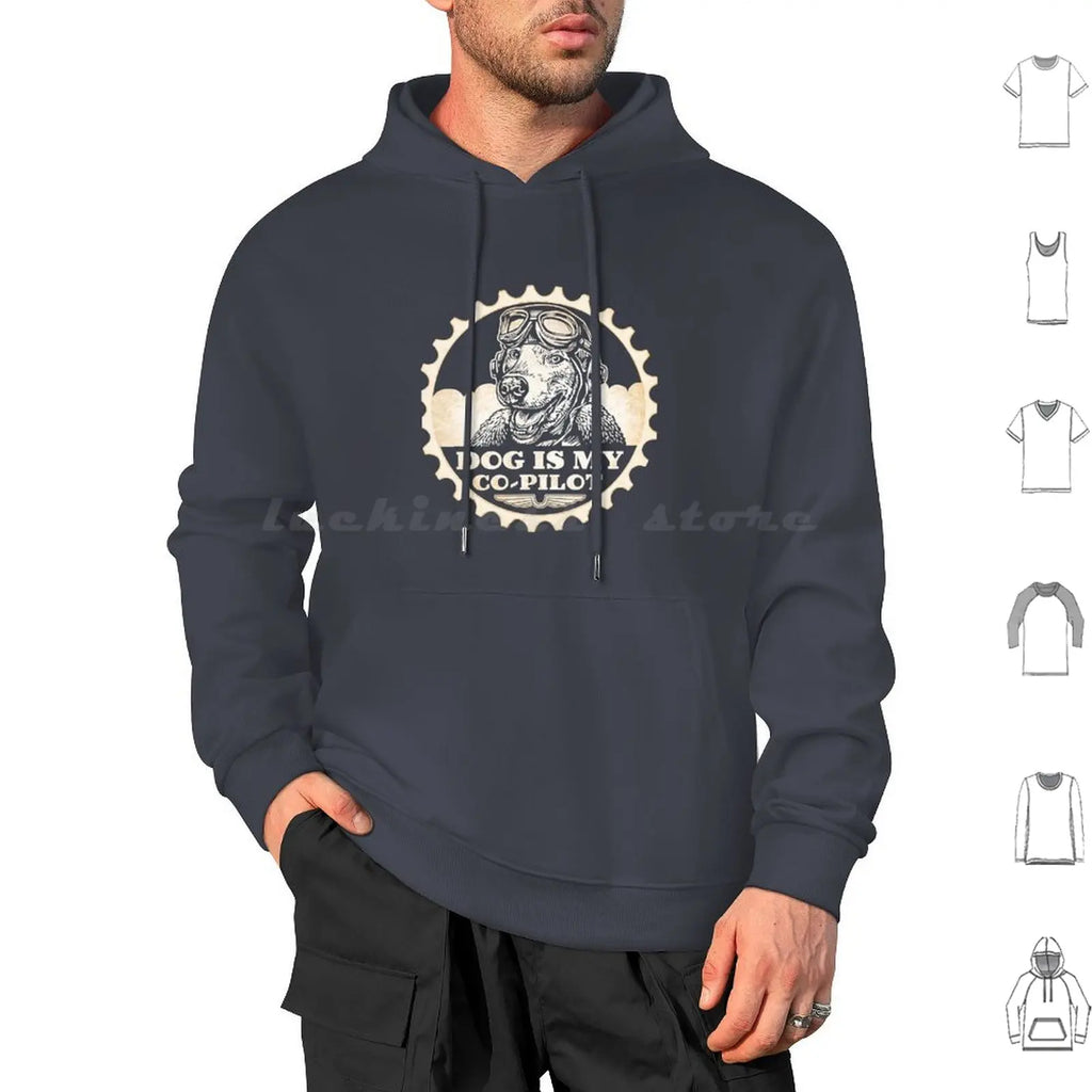 Dog Is My Co-Pilot Hoodies Long Sleeve Dog Airplane Animal Dog Lover Dogs Humor I Love Dog I Love Dogs Love Dogs Pet Pet