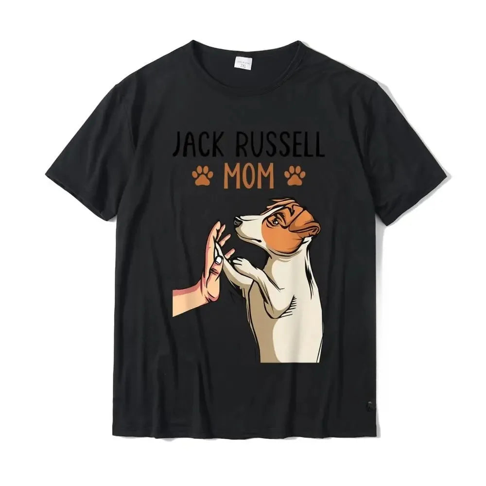 Jack Russell Terrier Mom Cute Dog Mama Printed Funny Women T-Shirt Printed Tees Women Tshirts Graphic T Shirts