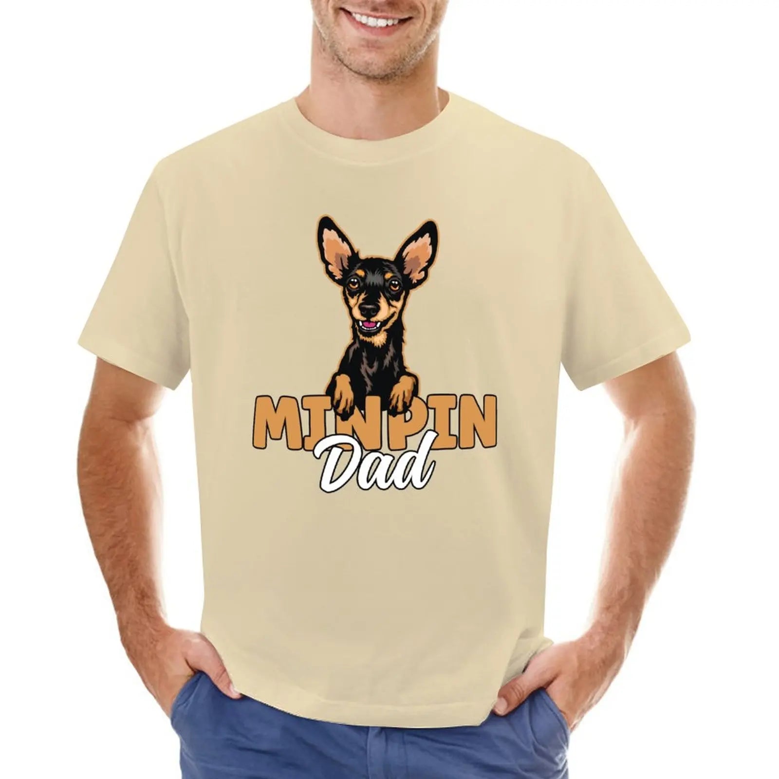 Min Pin Dad Miniature Pinscher Dog Dad Min Pin Father T-Shirt boys animal print shirt tops mens funny t shirts