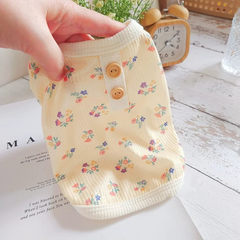 Cute Bear Dog Clothes for Small Dogs Summer Puppy T Shirt Pet Dog Vest Chihuahua Bichon Thin Hoodies with D-Ring Dog Apparels