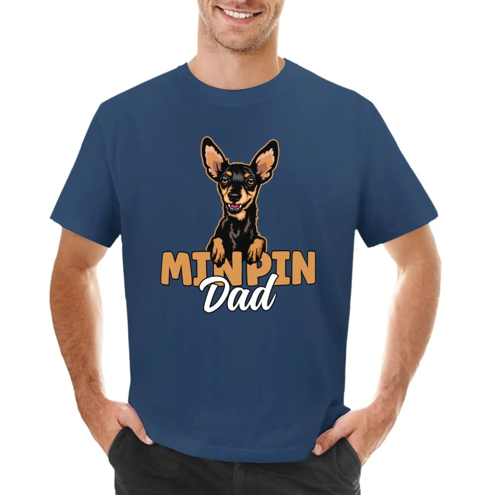 Min Pin Dad Miniature Pinscher Dog Dad Min Pin Father T-Shirt boys animal print shirt tops mens funny t shirts
