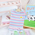 Dog Clothes Summer Pet Vest Dog Knitted Dresses Cooling Striped Dog T Shirt Chihuahua Bichon Clothing Kitten Puppy Dog Apparel