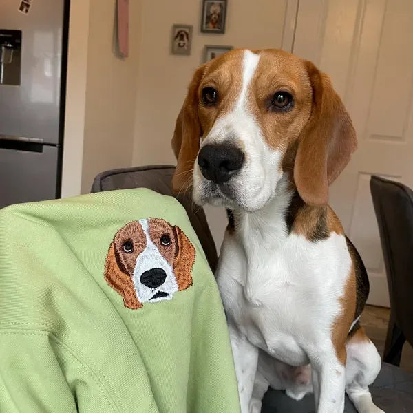Personalized Pet Embroidery Shirt, Pet Outline Sweatshirt, Custom Pet T-shirt, Embroidered Pet Photo, Dog Mom Sweater, Dog Lover