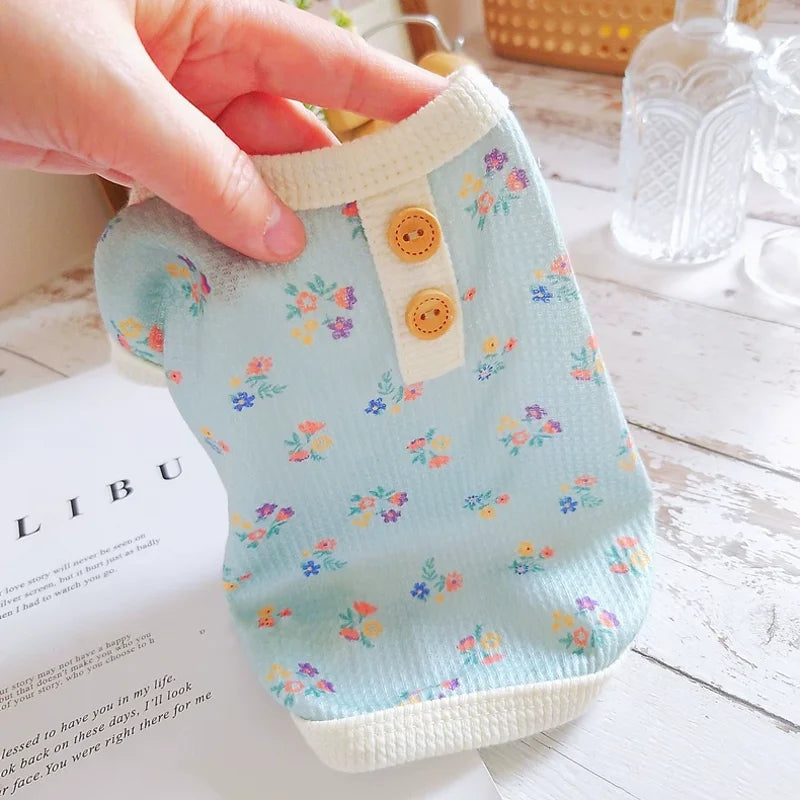 Cute Bear Dog Clothes for Small Dogs Summer Puppy T Shirt Pet Dog Vest Chihuahua Bichon Thin Hoodies with D-Ring Dog Apparels