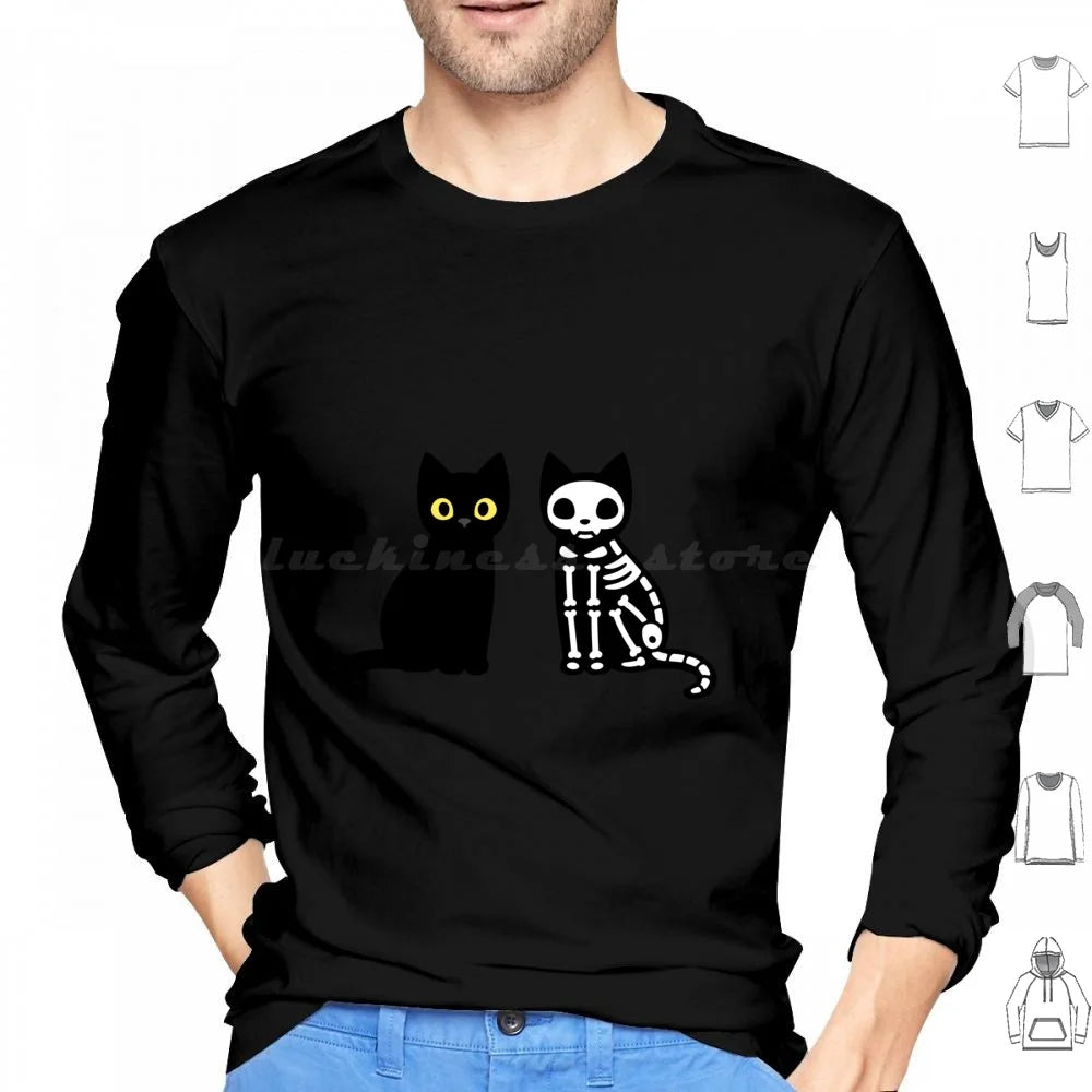 Funny Black Cats Hoodies Long Sleeve Cat Funny Black Cat Cute Kitty Animal Black Animals Pets Funny Cat Cat Lover Humor