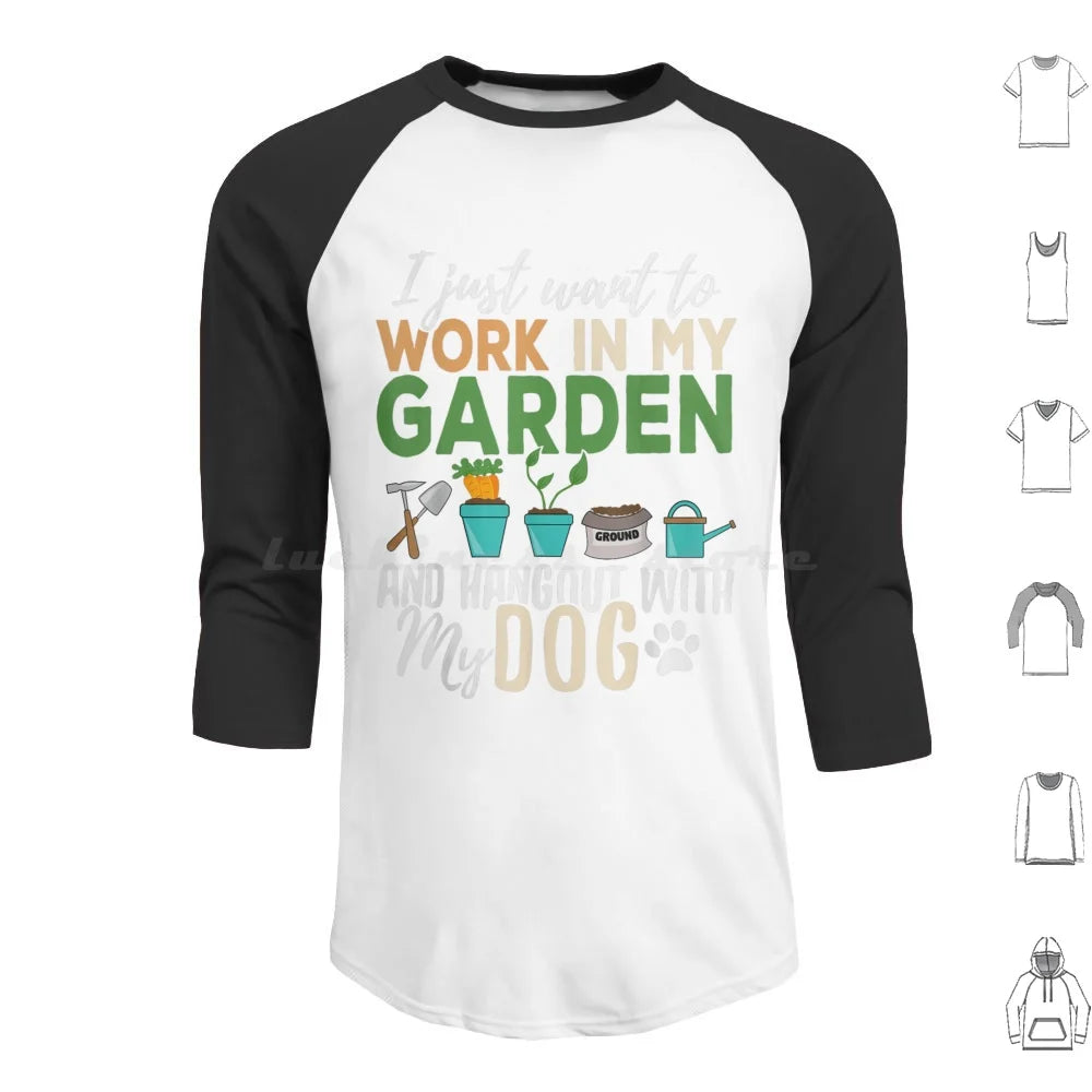 Gardening Dog Lover Gardener Garden Pet Gift Plants Hoodie Cotton Long Sleeve Ice Hockey Hockey Penalty Box Funny Humor