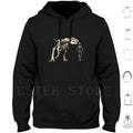 Walking The Pet Hoodie Long Sleeve Bones Cool Dinosaur Fun Funny Geek Humor Man Pet Skeleton Skeletons