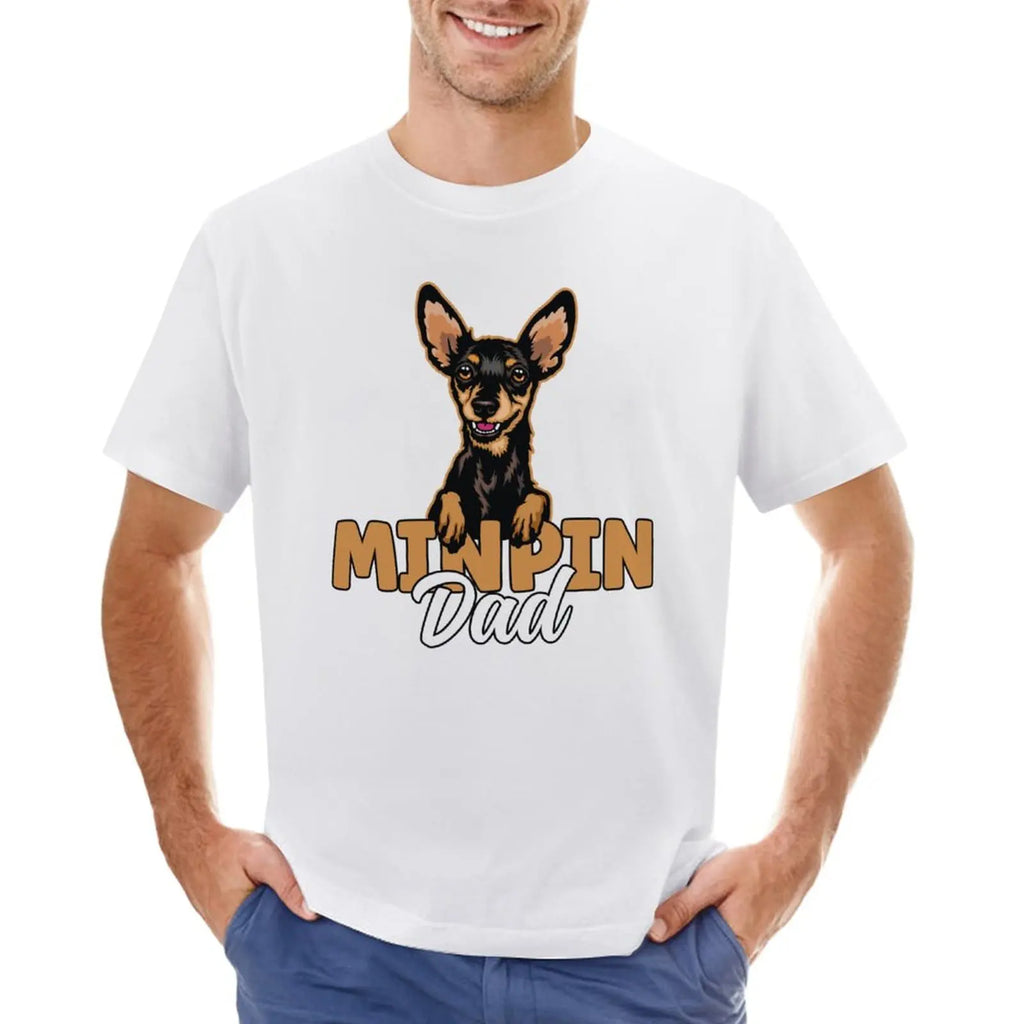 Min Pin Dad Miniature Pinscher Dog Dad Min Pin Father T-Shirt boys animal print shirt tops mens funny t shirts