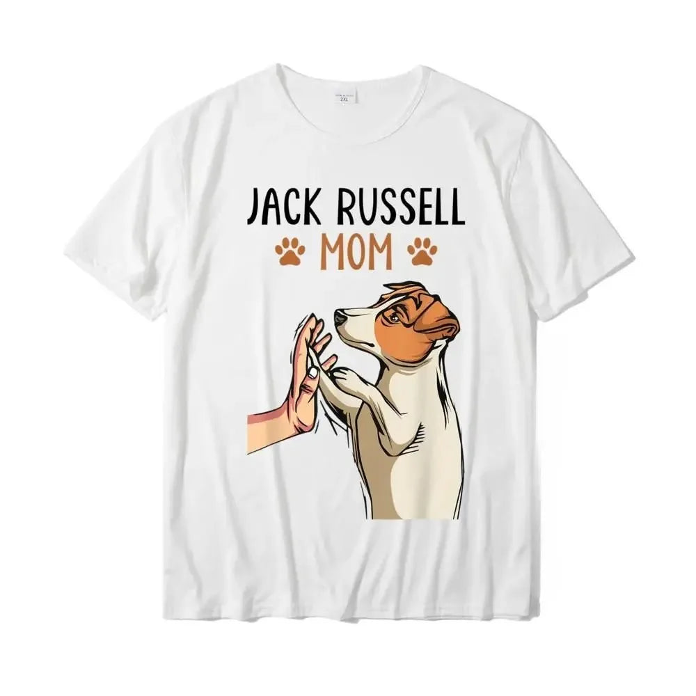 Jack Russell Terrier Mom Cute Dog Mama Printed Funny Women T-Shirt Printed Tees Women Tshirts Graphic T Shirts