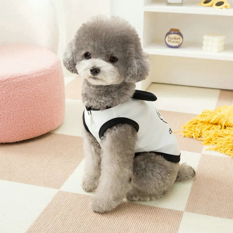 Vest for Dogs Pet Dog Clothes 2026 Cute Bear Print Summer Black White Puppy T-Shirt Dog Clothing Chihuahua Bichon Dog Apparel
