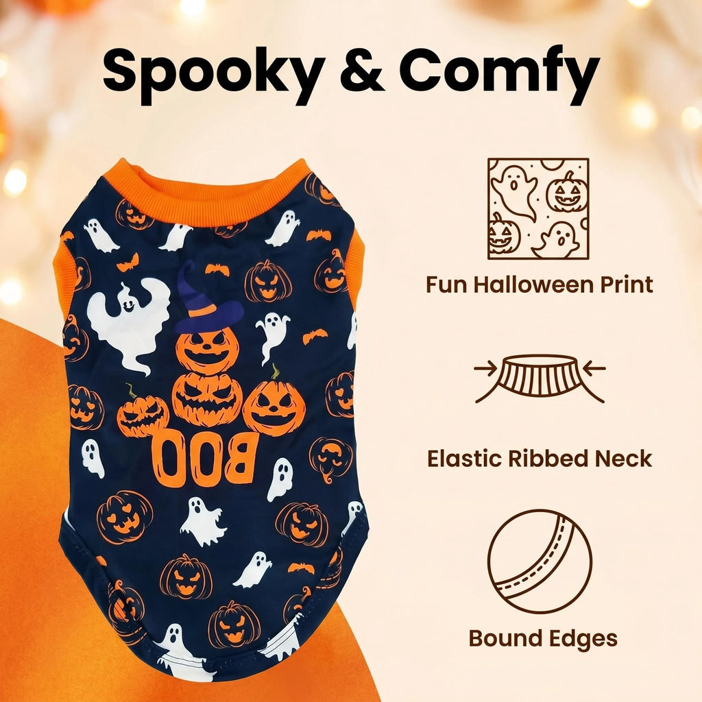 Halloween Dog Clothes for Small Dogs, Soft and Breathable Puppy Kitten Dog Shirts for Pet Cats, Dogs' T-Shirts Apparel Sleeveles