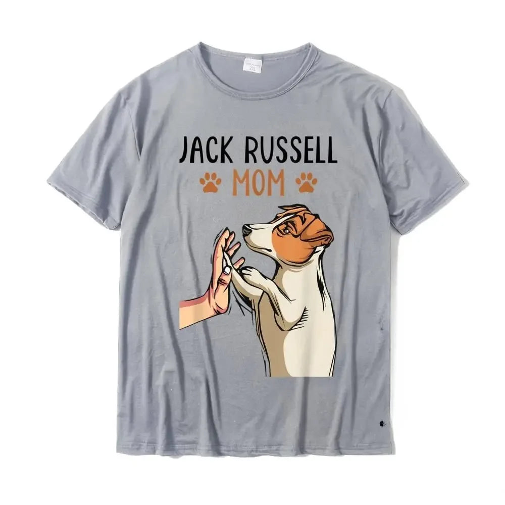 Jack Russell Terrier Mom Cute Dog Mama Printed Funny Women T-Shirt Printed Tees Women Tshirts Graphic T Shirts