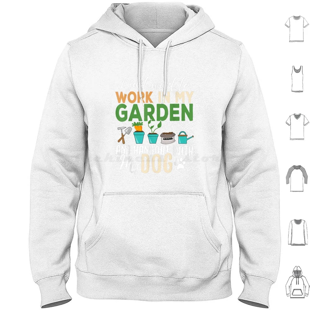 Gardening Dog Lover Gardener Garden Pet Gift Plants Hoodie Cotton Long Sleeve Ice Hockey Hockey Penalty Box Funny Humor