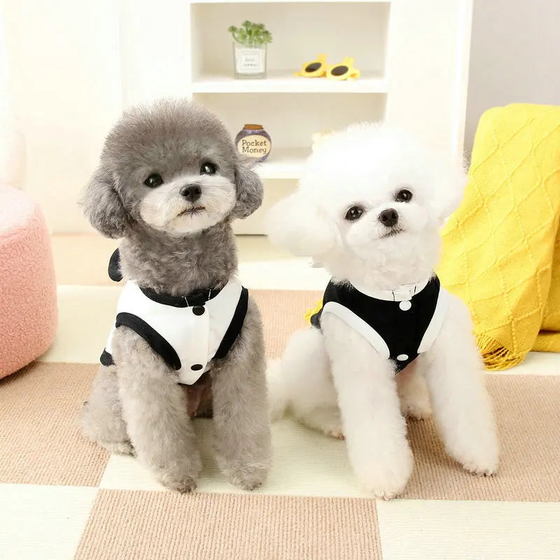 Vest for Dogs Pet Dog Clothes 2026 Cute Bear Print Summer Black White Puppy T-Shirt Dog Clothing Chihuahua Bichon Dog Apparel