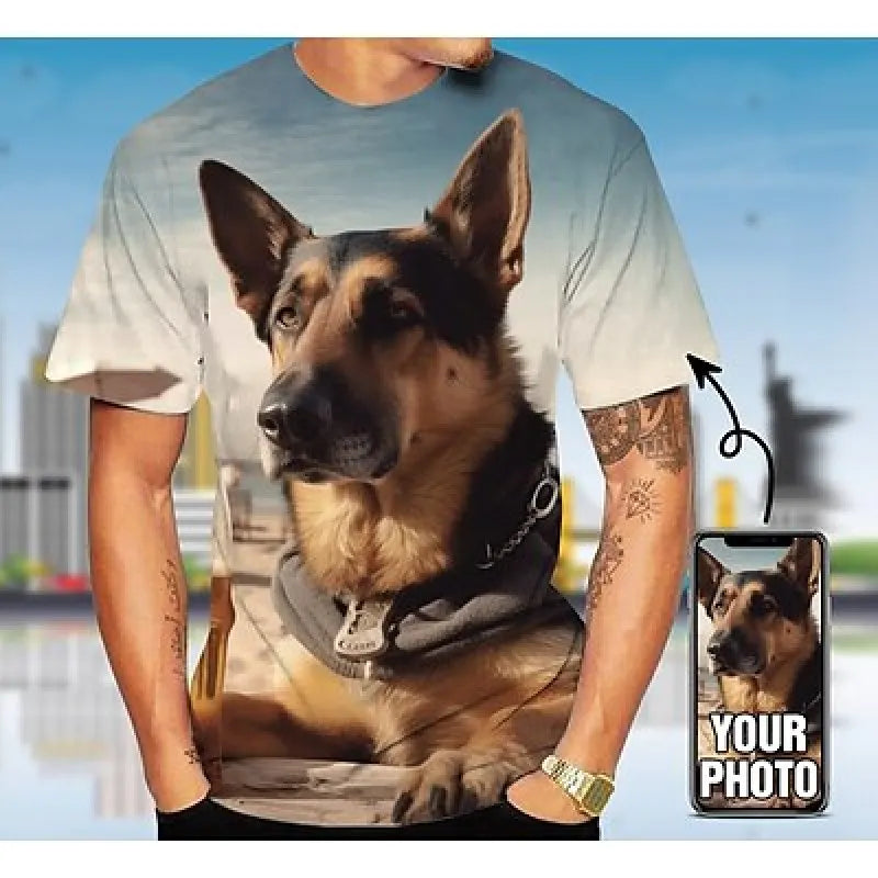 Custom Pet T Shirt for Men Design Your Photo Custom Personalized 3d All Over Print T-shirt Running Tee Custom Gifts Abstract Men