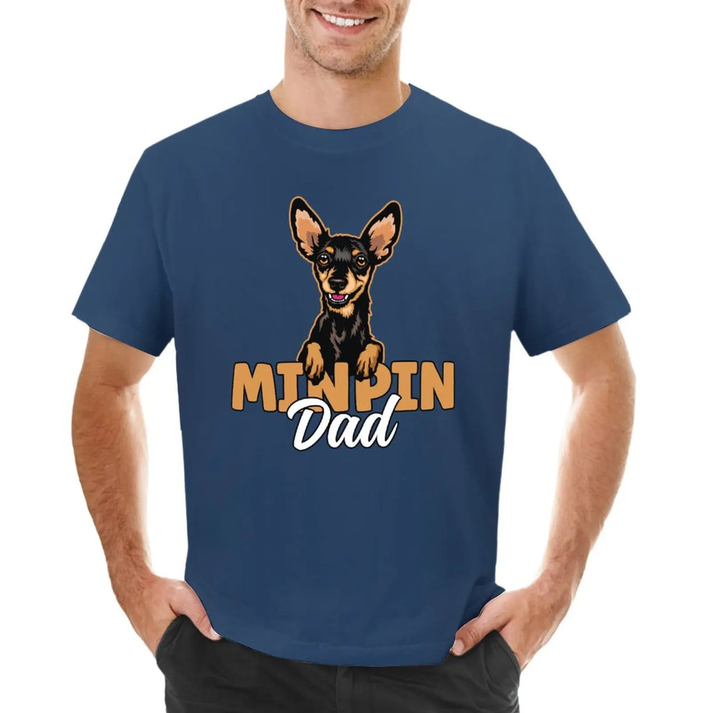 Min Pin Dad Miniature Pinscher Dog Dad Min Pin Father T-Shirt boys animal print shirt tops mens funny t shirts