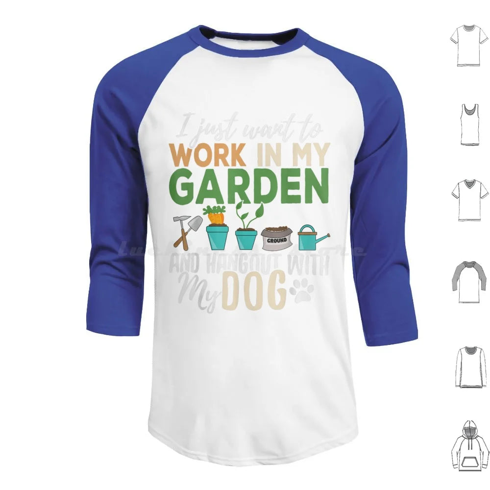 Gardening Dog Lover Gardener Garden Pet Gift Plants Hoodie Cotton Long Sleeve Ice Hockey Hockey Penalty Box Funny Humor