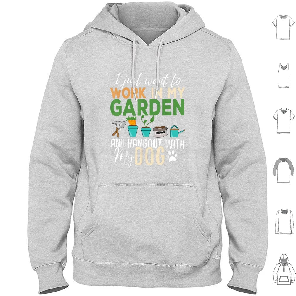 Gardening Dog Lover Gardener Garden Pet Gift Plants Hoodie Cotton Long Sleeve Ice Hockey Hockey Penalty Box Funny Humor
