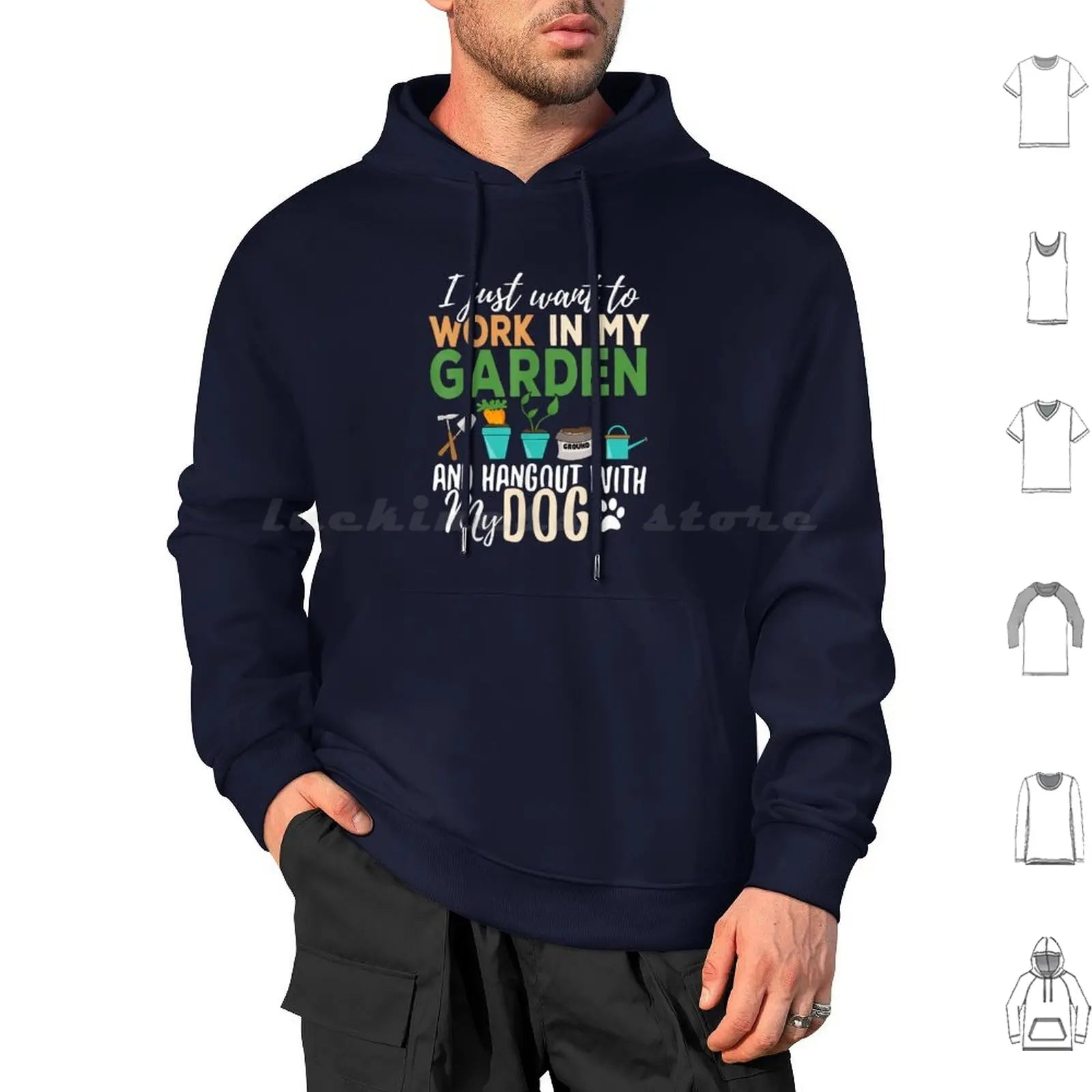 Gardening Dog Lover Gardener Garden Pet Gift Plants Hoodie Cotton Long Sleeve Ice Hockey Hockey Penalty Box Funny Humor