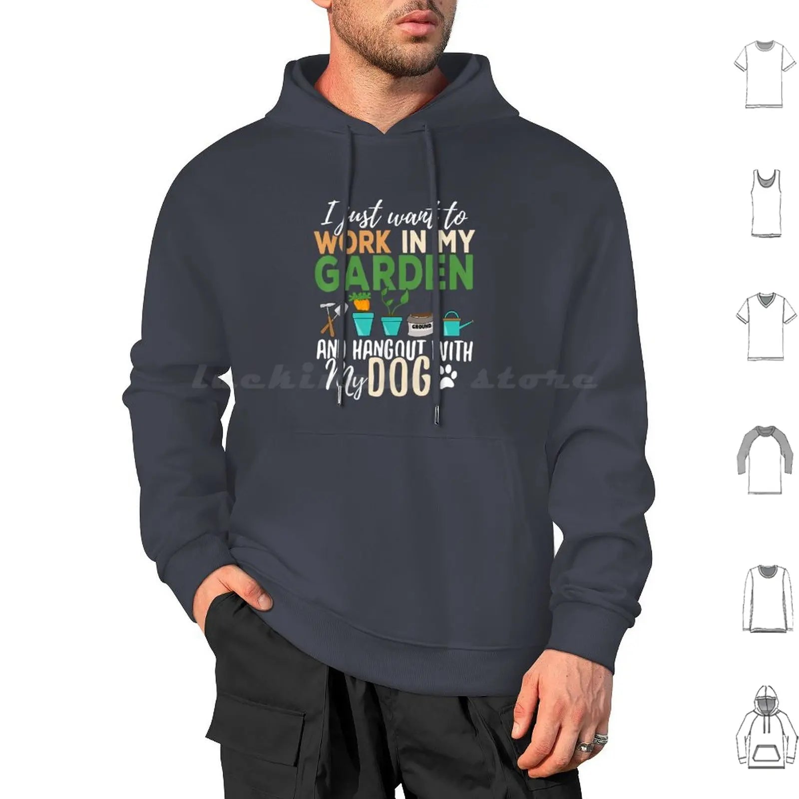 Gardening Dog Lover Gardener Garden Pet Gift Plants Hoodie Cotton Long Sleeve Ice Hockey Hockey Penalty Box Funny Humor