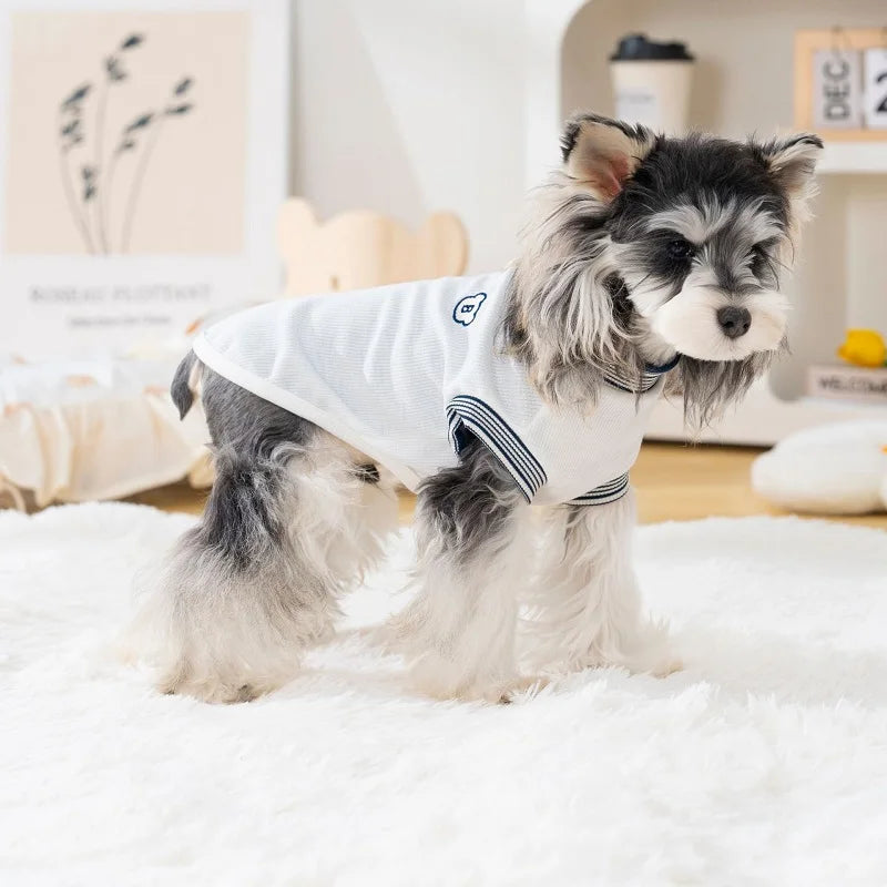 Cute Bear Dog Clothes for Small Dogs Summer Puppy T Shirt Pet Dog Vest Chihuahua Bichon Thin Hoodies with D-Ring Dog Apparels