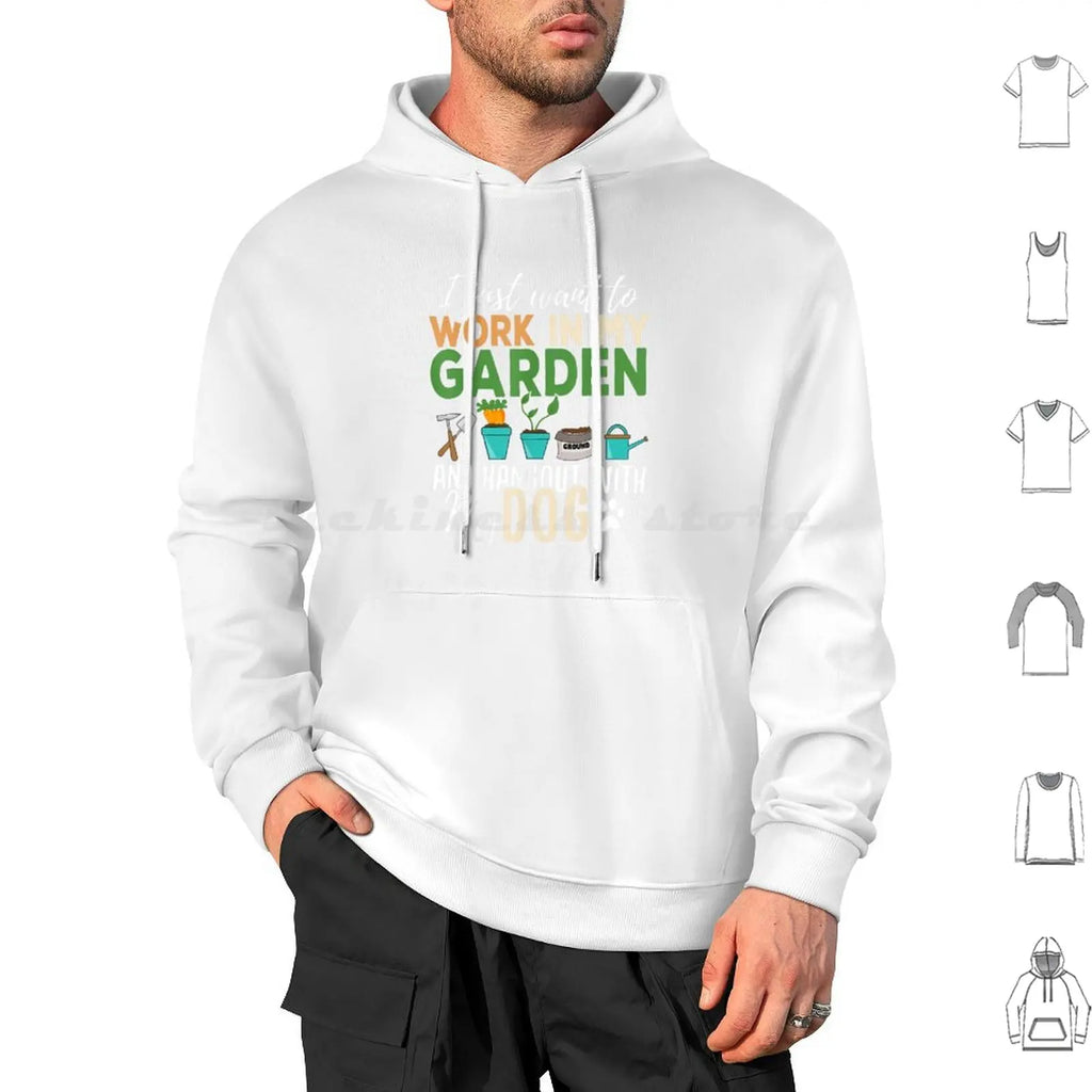 Gardening Dog Lover Gardener Garden Pet Gift Plants Hoodie Cotton Long Sleeve Ice Hockey Hockey Penalty Box Funny Humor