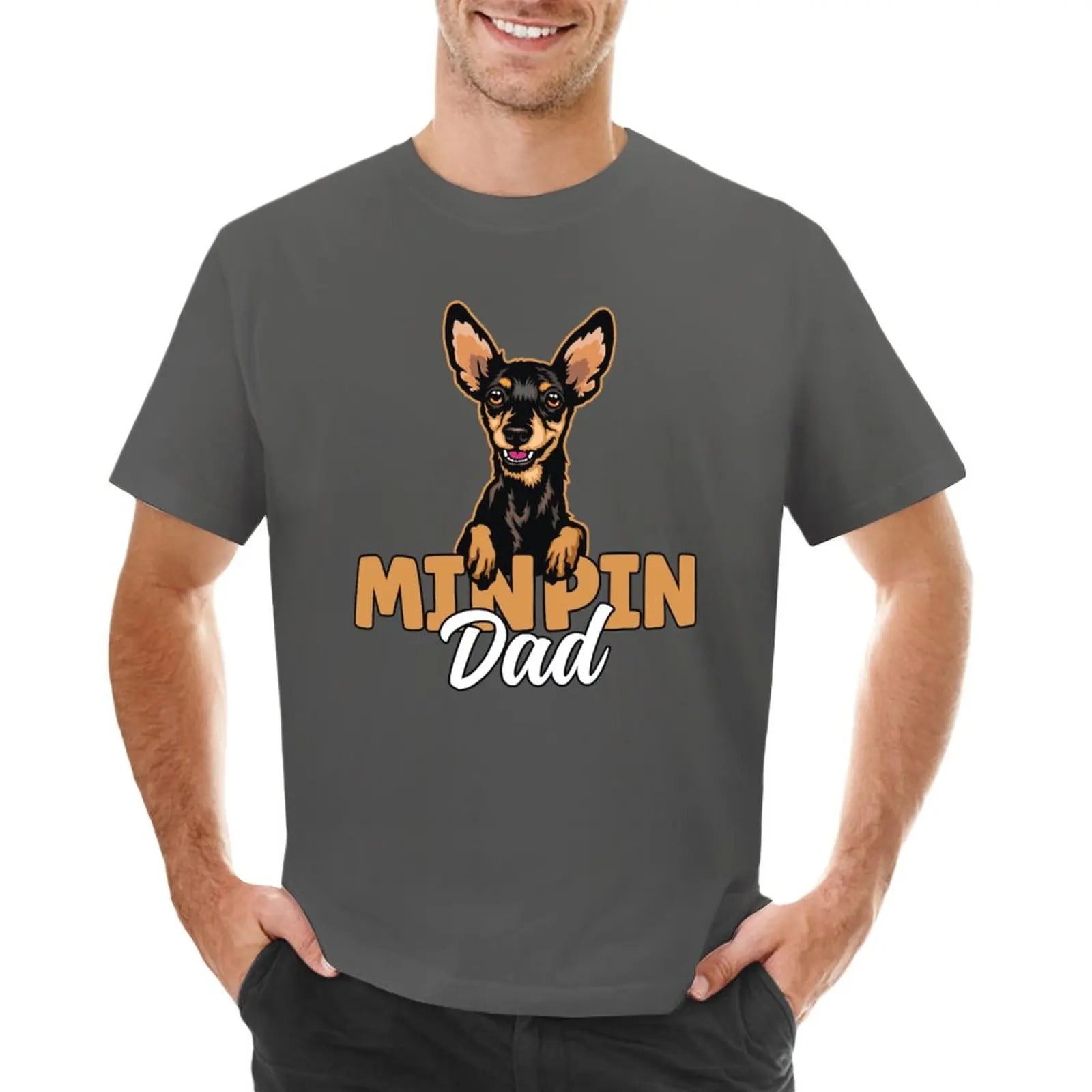 Min Pin Dad Miniature Pinscher Dog Dad Min Pin Father T-Shirt boys animal print shirt tops mens funny t shirts